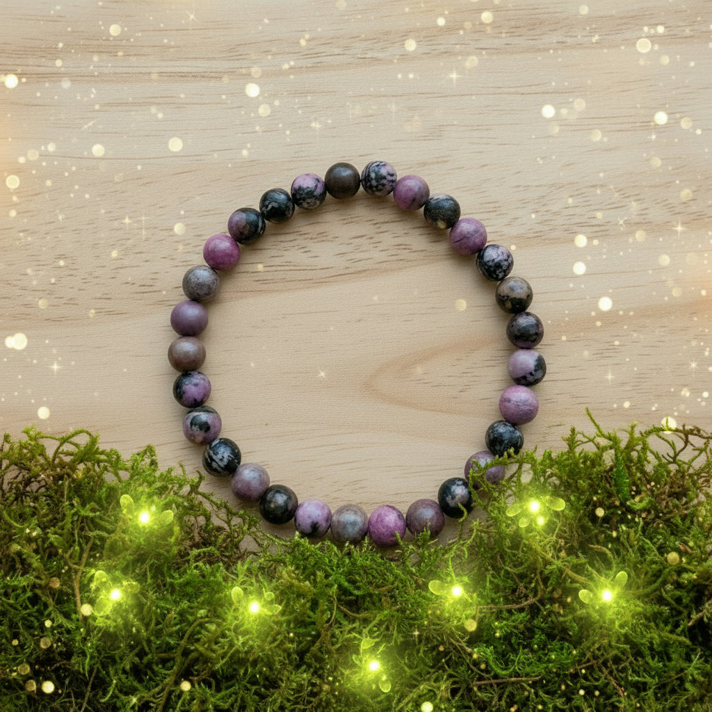 Bracelet Rhodonite et Agate Noire