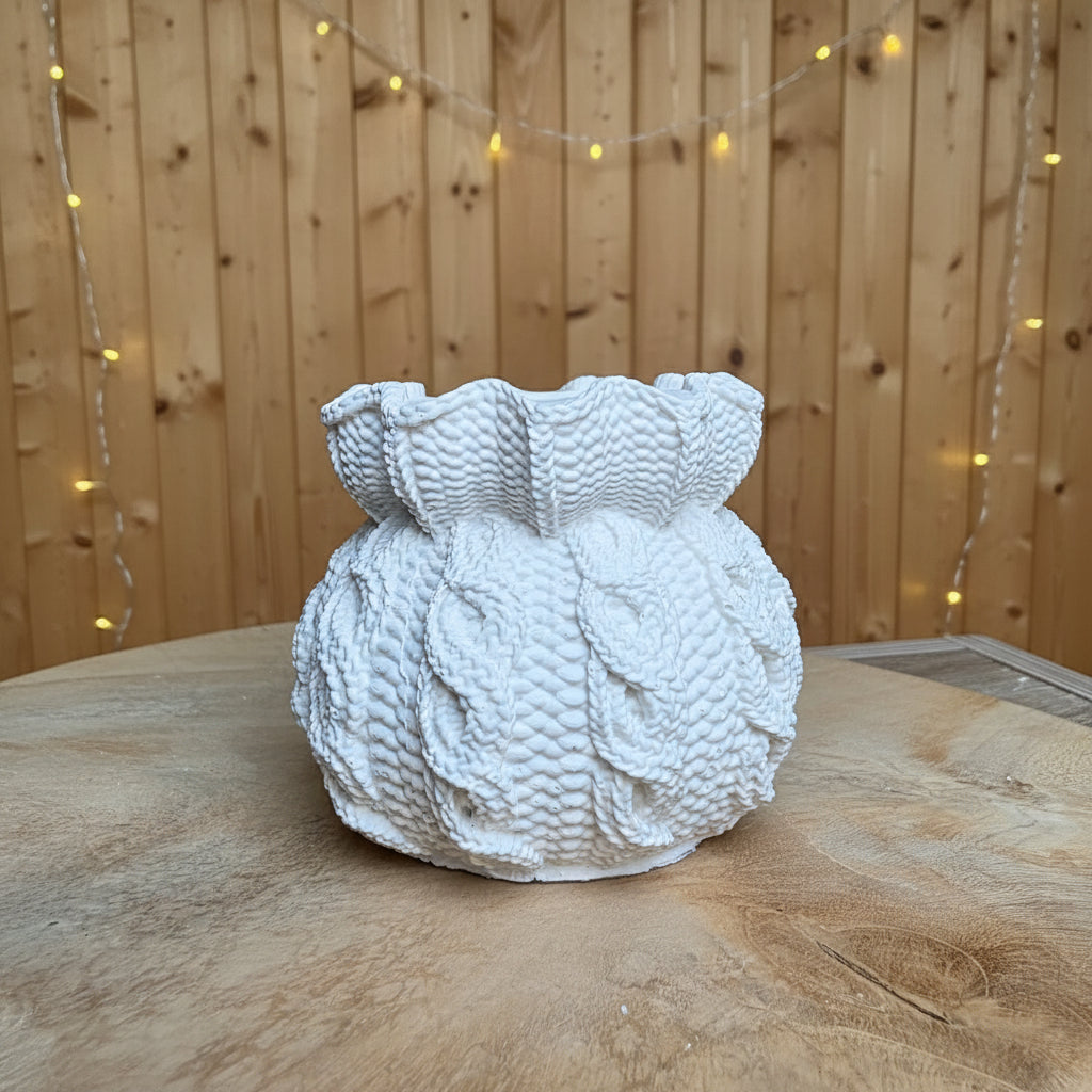 Pot effet torsades en laine