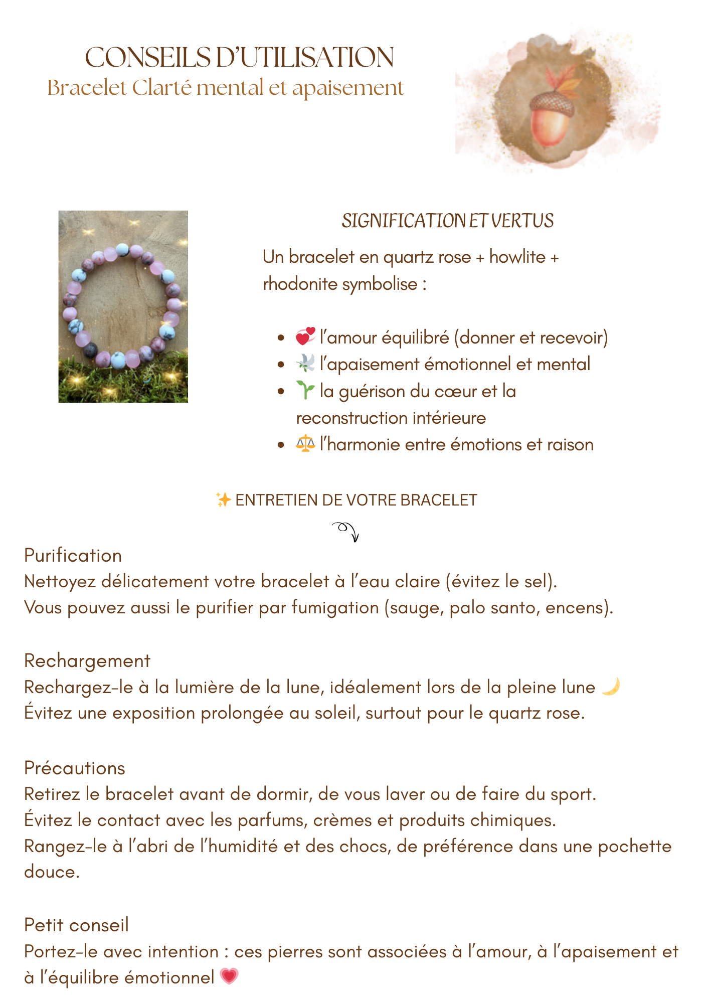 Bracelet clarté mentale