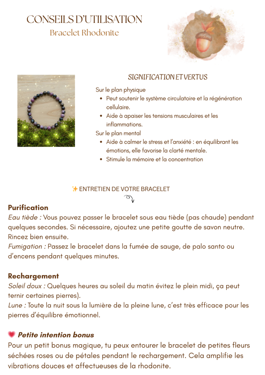 Bracelet Rhodonite