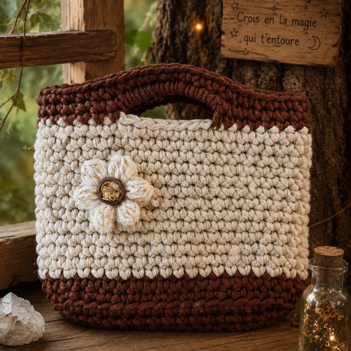 Sac au crochet "Grimoire des Bois"
