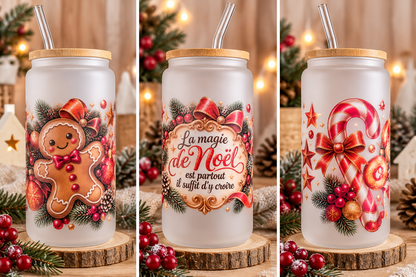 Verre givré de Noël. 500 ml